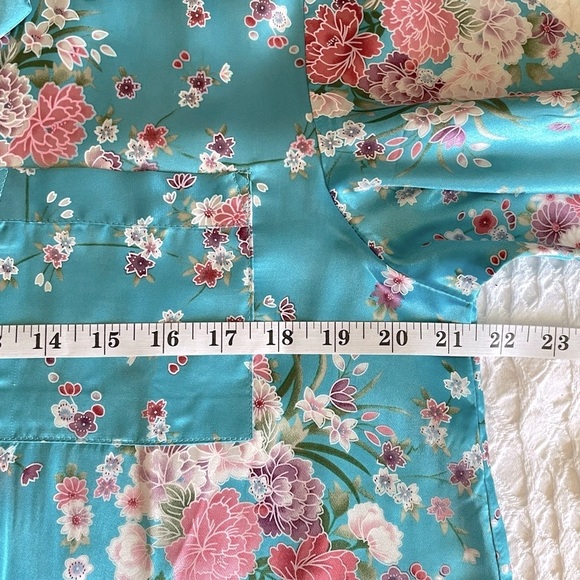 ALEXANDER DEL ROSSA Satin Nightshirt M Floral Long Sleeve Sleepwear - Picture 9 of 11